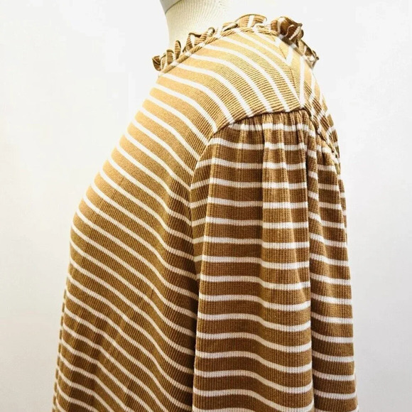 NWT CROFT & BARROW Women Long Sleeve Pullover High Neck Striped Brown Shirt 2X - Picture 12 of 15